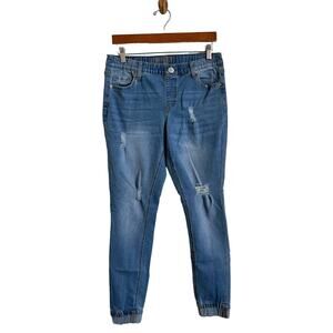 Copperfish Womens Distressed Mid Rise Pull On Jogger Jeans Size 6